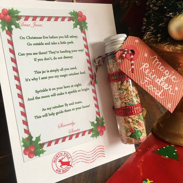 Magic Reindeer Food, Personalized Reindeer Food, Christmas Box Gift, Letter From Santa, Christmas Eve Present, Glitter Reindeer Dust