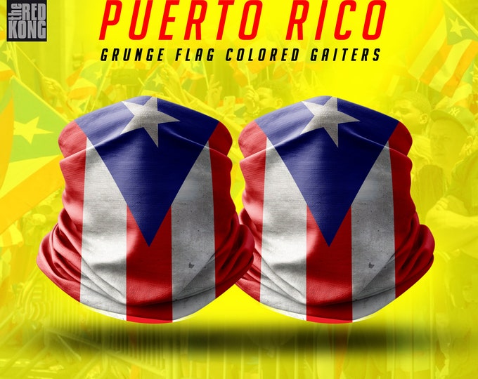Puerto Rico Grunge Flag Color Neck Gaiter (face Sleeve)