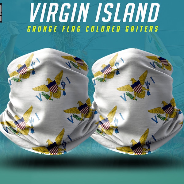 Virgin Island Flag Color Neck Gaiter (face Sleeve)