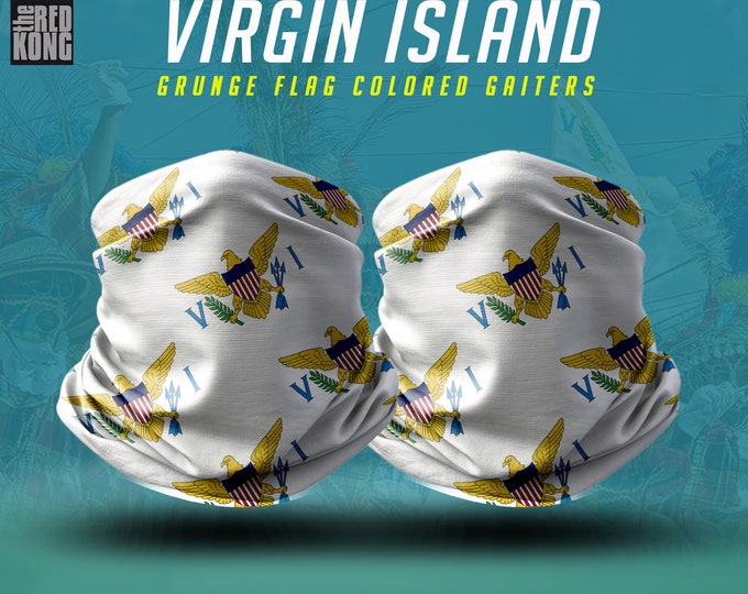 Virgin Island Flag Color Neck Gaiter (face Sleeve)