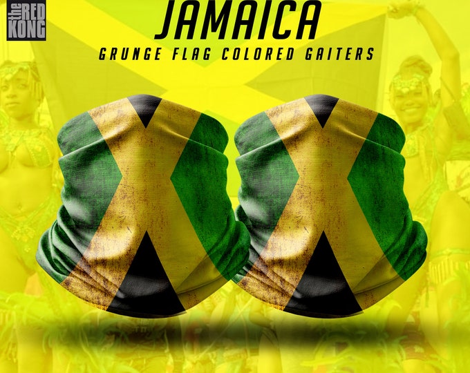 Jamaica Grunge Flag Color Neck Gaiter (face Sleeve)