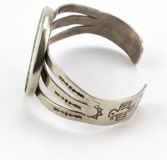 Sterling Silver cuff bracelet Native American 192… - image 4