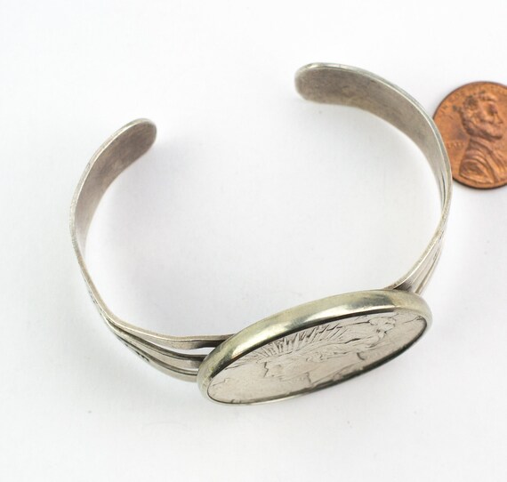 Sterling Silver cuff bracelet Native American 192… - image 6