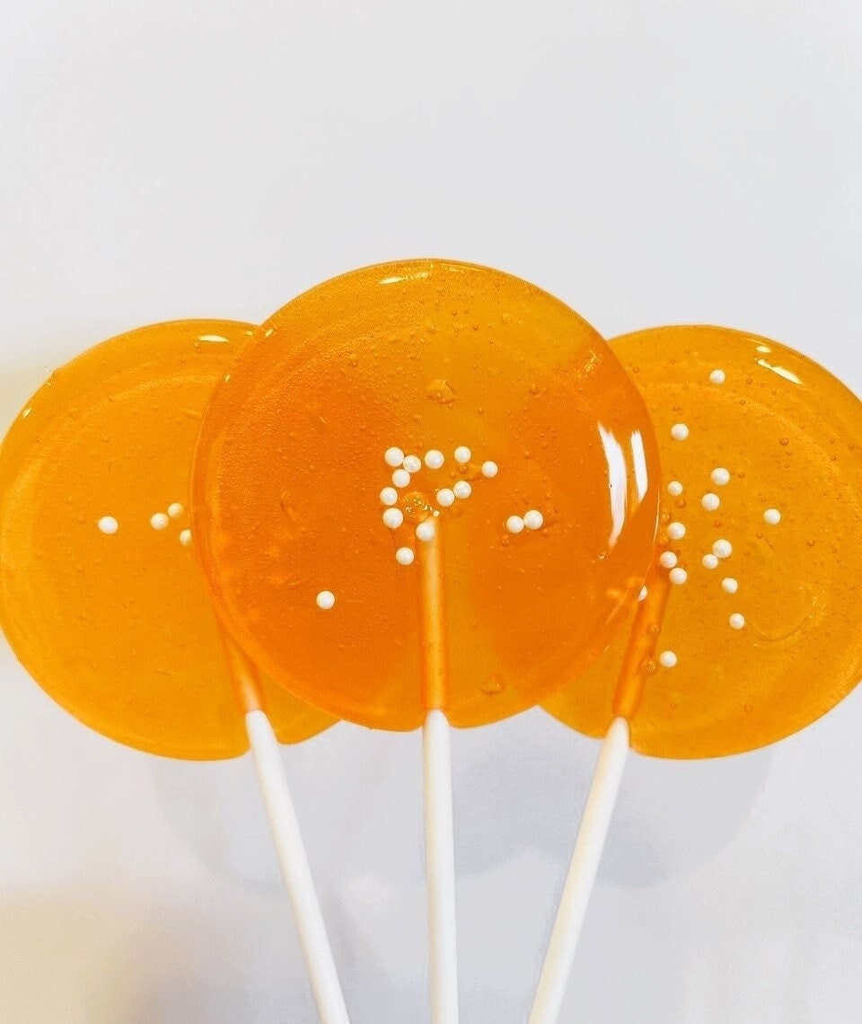 Mandarin Orange Classic Lollipops 7set/ Fruity Lollipops / Old Fashioned Lollipops / Party