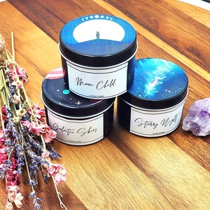 Set di candele di cristallo Stars and Galaxies / Cristalloterapia / Candele di soia / Regali per lei / Regali di compleanno / Idee regalo / Regali stregoneschi