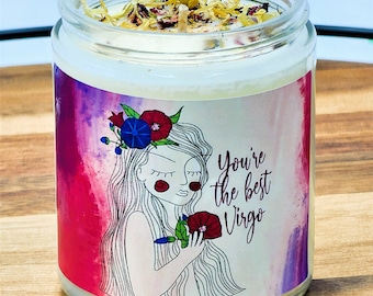 Virgo Soy Candle / Zodiac Candle / Gifts for Her / Gifts for Him / Zodiac Lovers / Virgo Birthday / Birthday Gift / Anniversary Gift