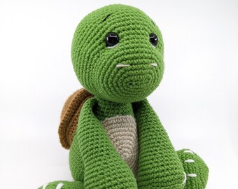 Handmade Crochet Stuffed Turtle - "Taylor"