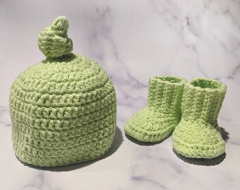 Crocheted Knotted Baby Beanie Hats