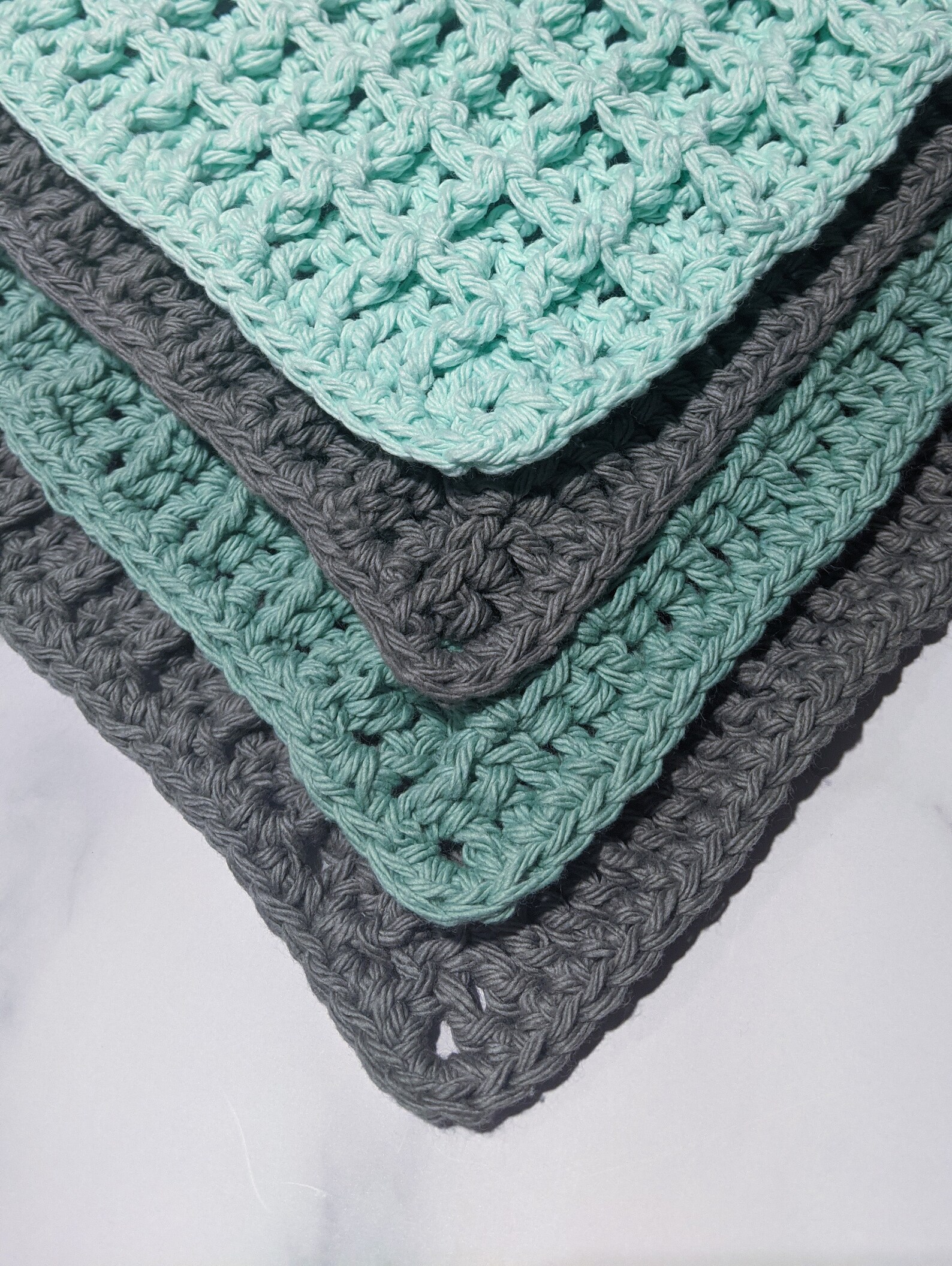 Crocheted Waffle Stitch Washcloth Set With Basket - Etsy