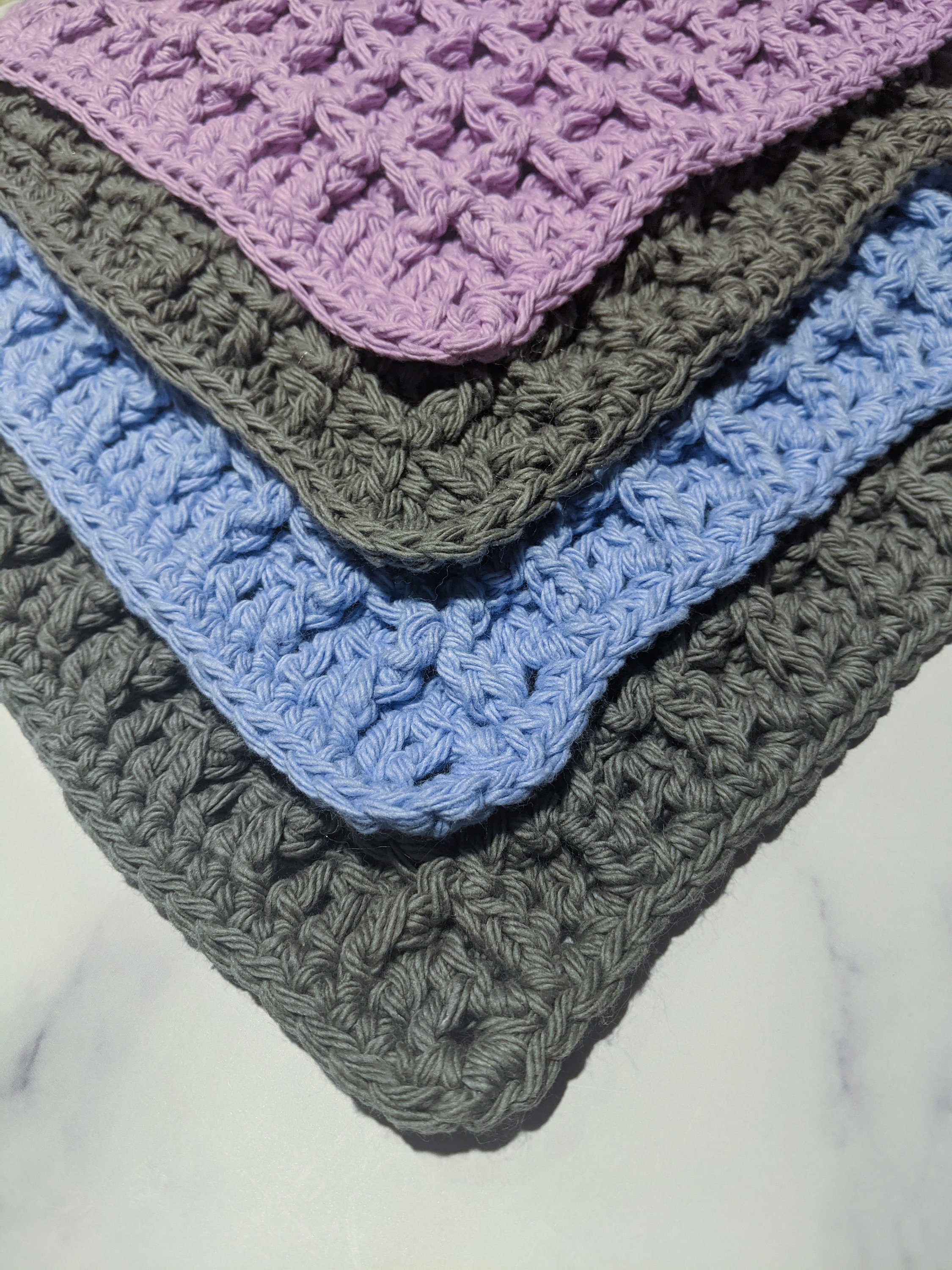 Crocheted Waffle Stitch Washcloth Set With Basket - Etsy