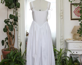 White Corset Dress | Made to Order | Bridal Wedding | Kirtle Victorian Regency Renaissance