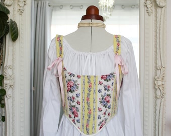 Regency Corset made with Vintage Fabric | Made to Order | Vintage Deadstock Fabric