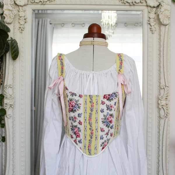 Regency Corset made with Vintage Fabric | Made to Order | Vintage Deadstock Fabric