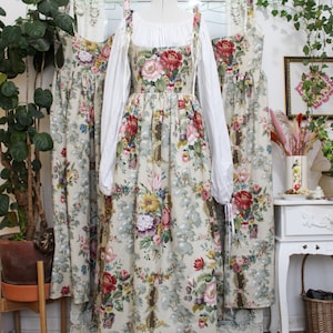 Corset Dress made with Vintage Fabric | Handmade Victorian Regency | Renaissance Cottage Core | Made to Order