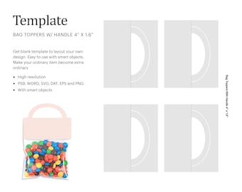 Download Bag Topper Template Etsy PSD Mockup Templates