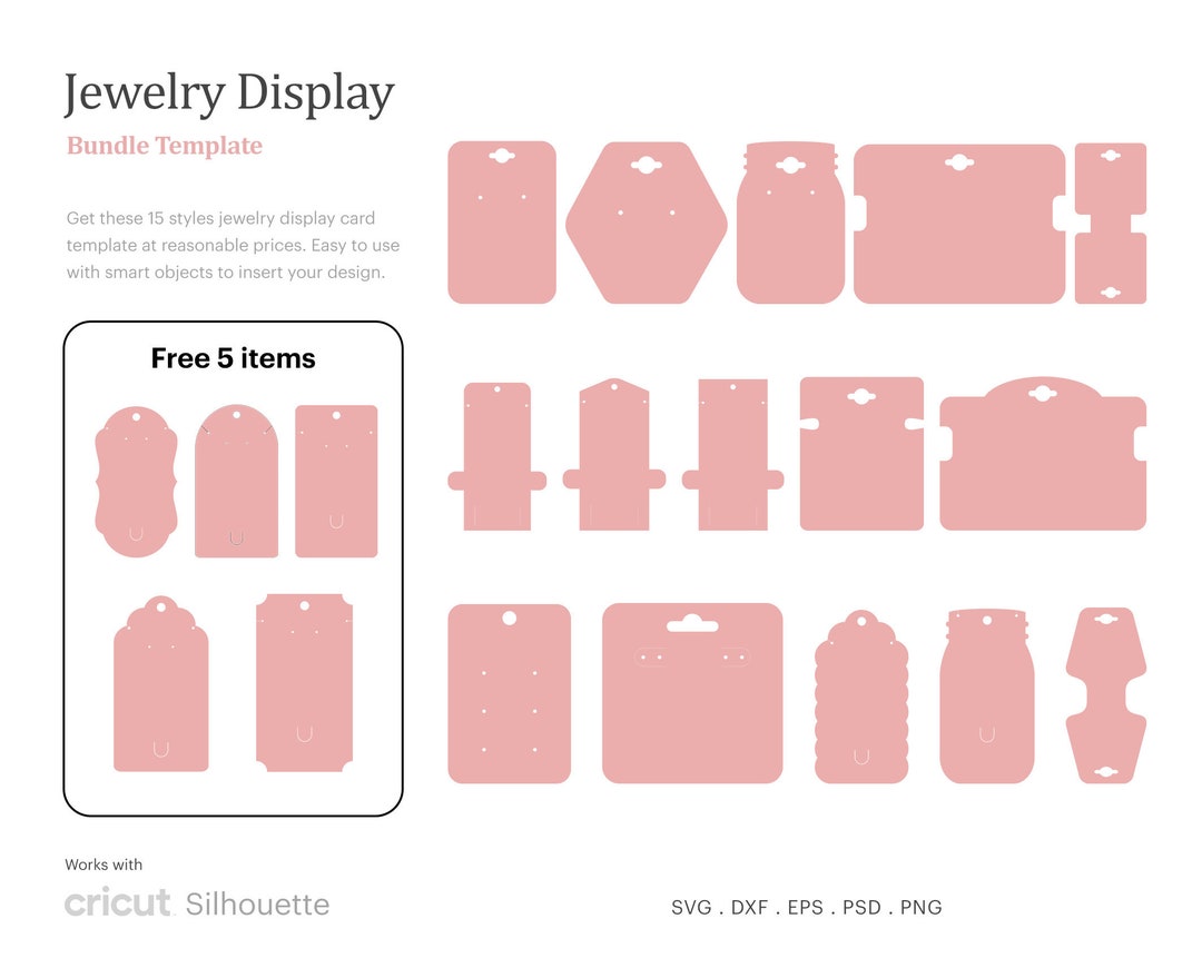 Jewelry cards template bundle SVG, Earring display card SVG,necklace By  Redearth and Gumtrees