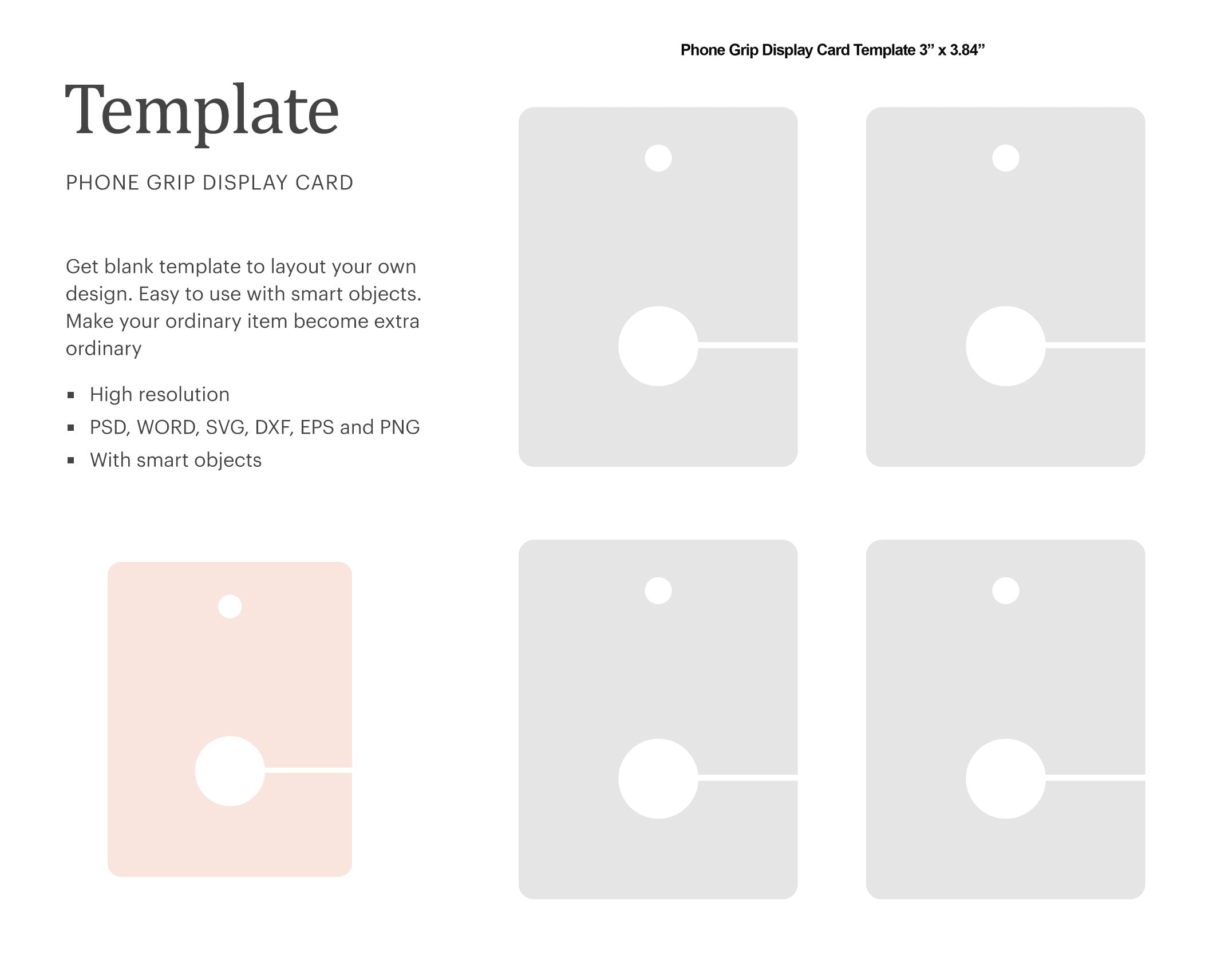 Phone Grip Display Card Blank Template, Pop Grip Holder Display Blank  Template Cricut Silhouette Silhouette Studio Paper Size Letter