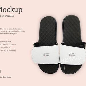 Download Dye Sublimation Slider Sandals Mockup Template Add Your Own Etsy