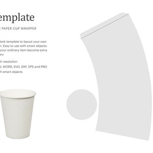 12 Unzen Pappbecher Blank Wrapper Vorlage, Party Cup Wrapper Vorlage | Cricut Silhouette | Silhouette Studio | Papiergröße Letter