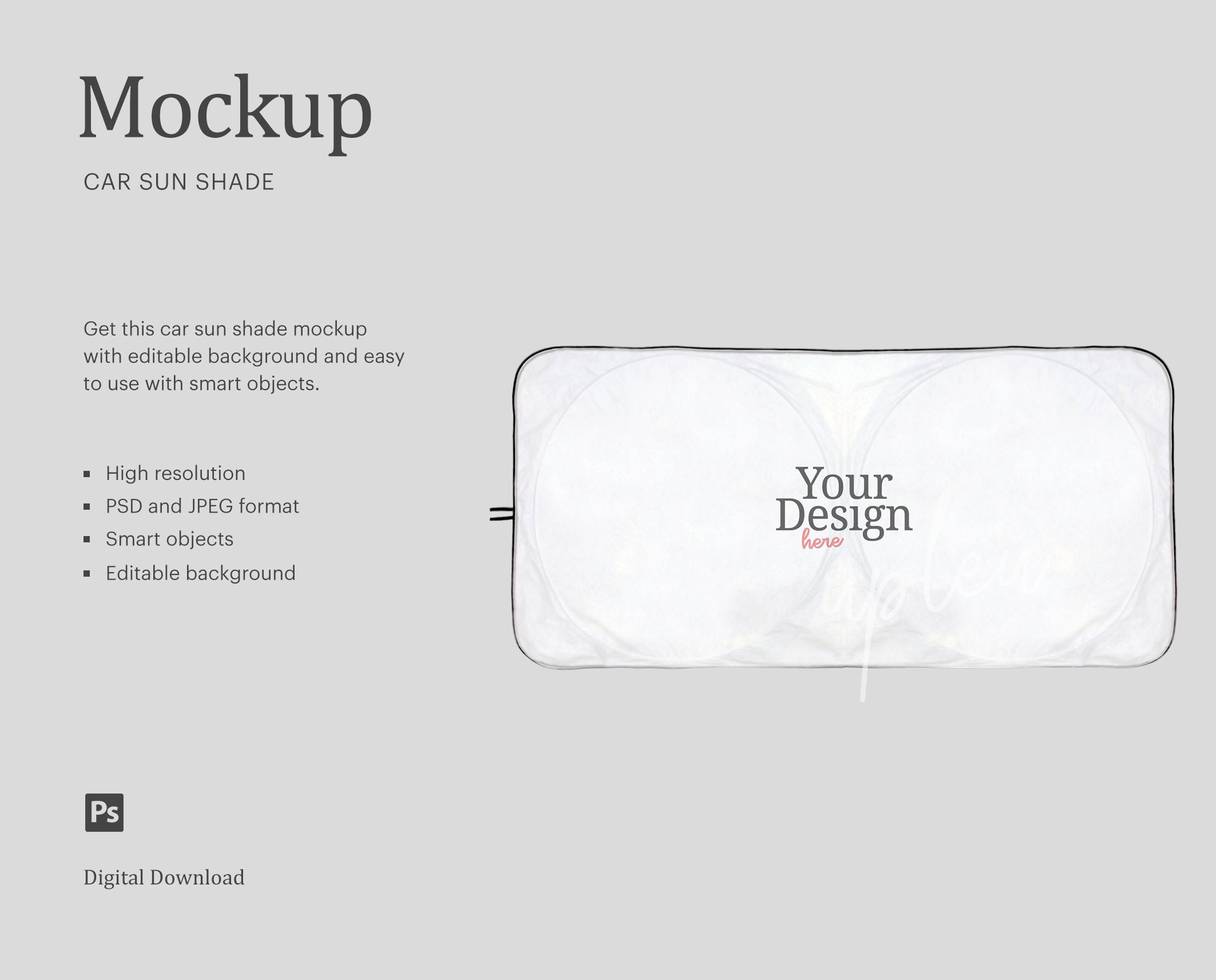 Car Sun Shade Mock Up Sublimation Sun Shade Mockup Car Etsy