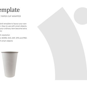 16 Unzen Pappbecher-Wrapper-Vorlage, Party Cup Wrapper-Vorlage | Cricut Silhouette | Silhouette-Studio | Papierformat Letter