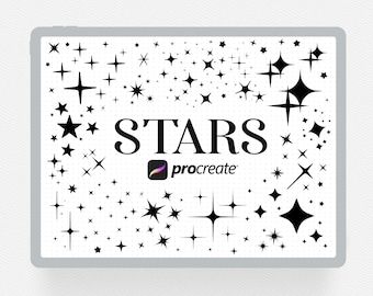 67 Star Procreate Stamps, Sparkle Procreate Brushes, Star Stamp Brushes, Glitter Procreate Stamps, Cute Star Stamp, Decorative Stars Stamps