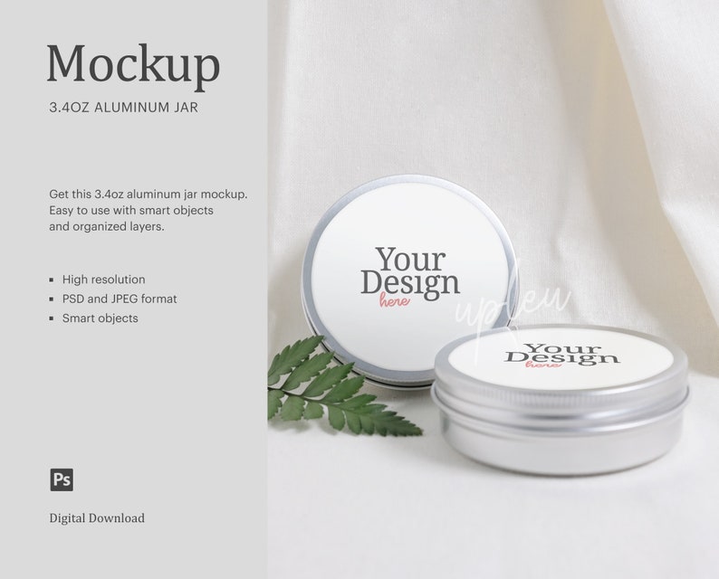 Download Aluminium Jar Label Mock Up Tin Jar Label Mock Up Cosmetic | Etsy