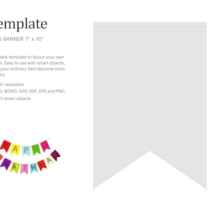 Modèle de bannière de drapeau 7 "x 10", modèle de banderoles, modèle de fanion, fête de bannière | Silhouette Cricut | Atelier Silhouette | Format de papier Lettre