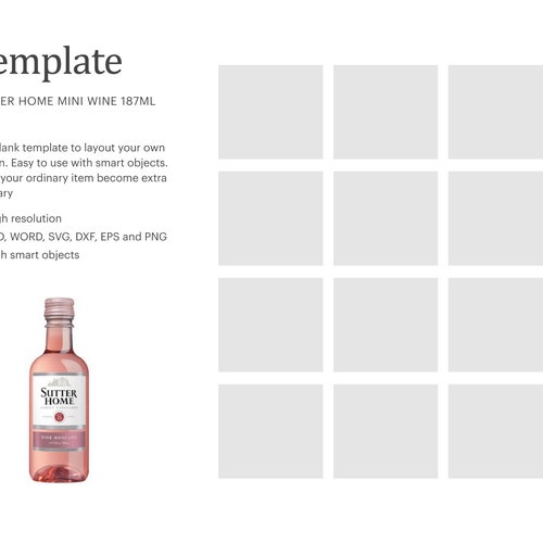Sutter Home Mini Wine Blank Label Template Paper Size Etsy