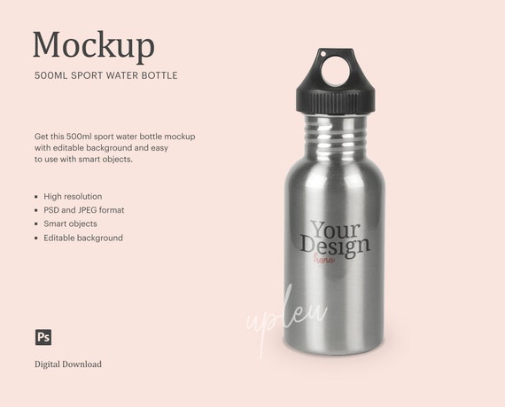 Download 500 Ml Aluminium Sport Bottle Mock Up Sport Water Bottle Mock Etsy
