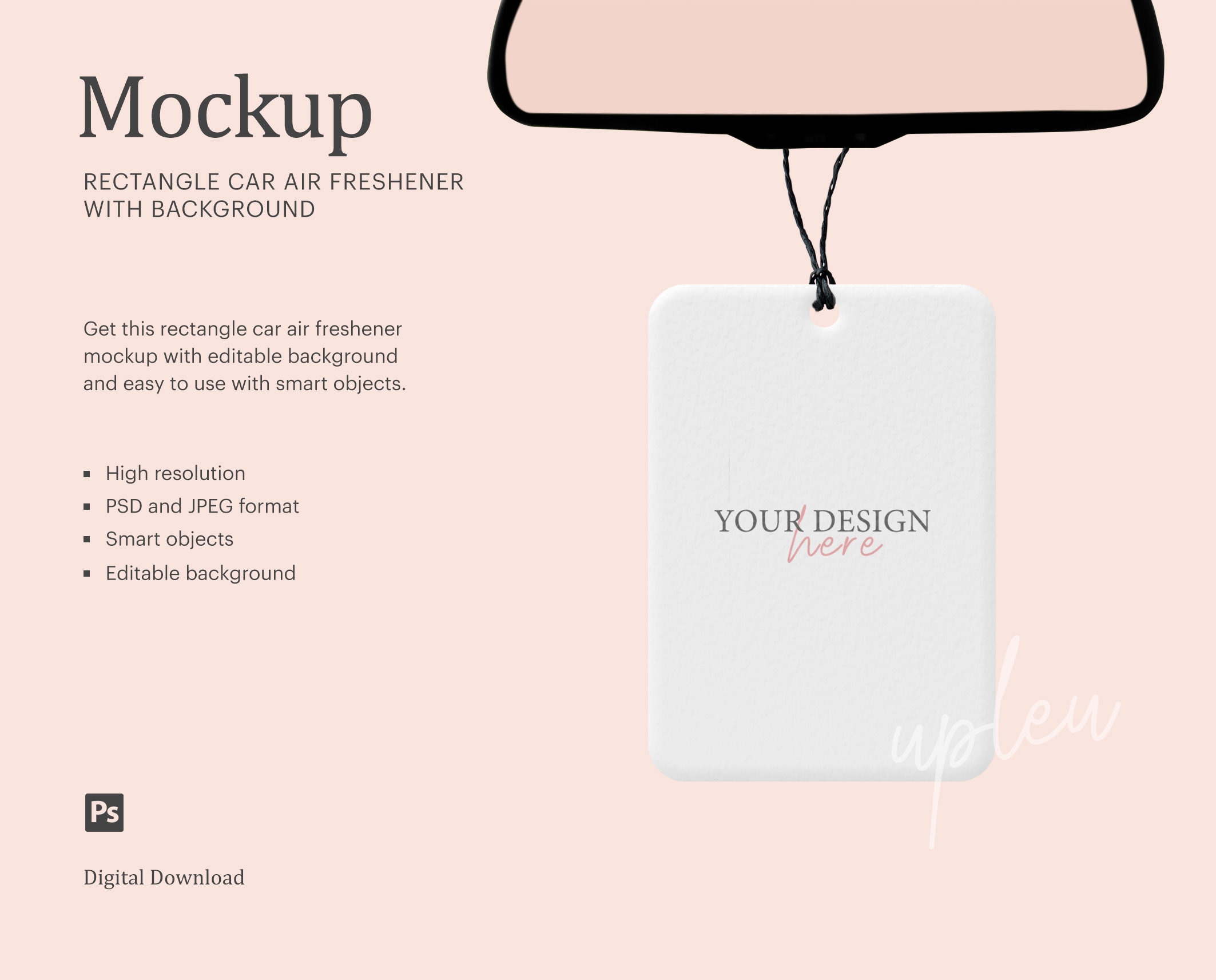 Download Rectangle Car Air Freshener With Background Mock up ...