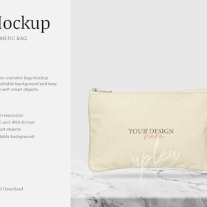 Cosmetic Bag Mockup, Canvas Bag Mockup, Sublimation Canvas Mockup Bag, Cosmetic Pouch | Compatible With Affinity Designer