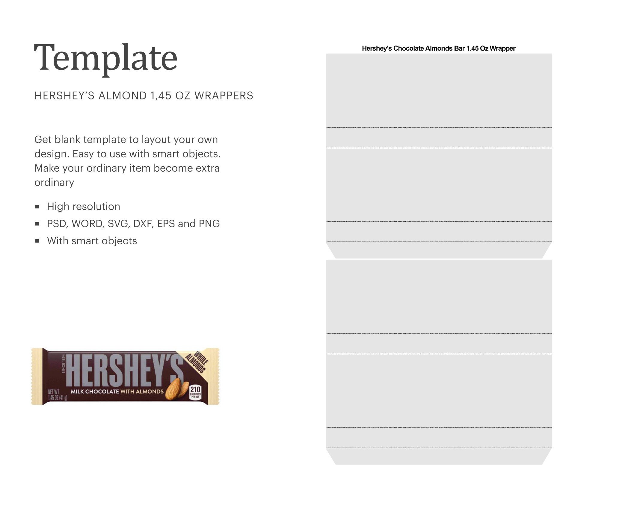 Chocolate Almonds Bar 21.21 Oz Wrapper Blank Template, Party Favor Snack  Wrapper  Cricut Silhouette  Silhouette Studio  Paper Size Letter For Blank Candy Bar Wrapper Template For Word