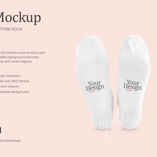 Crew Sock Mockup Etsy
