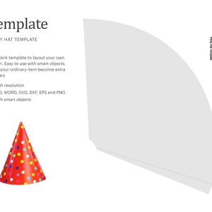 Party Hat Template Blank Template Blank Party Hat Template | Etsy