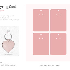 Modèle de carte d'affichage de porte-clés 3,5 x 4,79 po., étiquette volante de porte-clés, carte de porte-clés SVG | Silhouette Cricut | Studio Silhouette | SVG, PSD, PNG, EPS