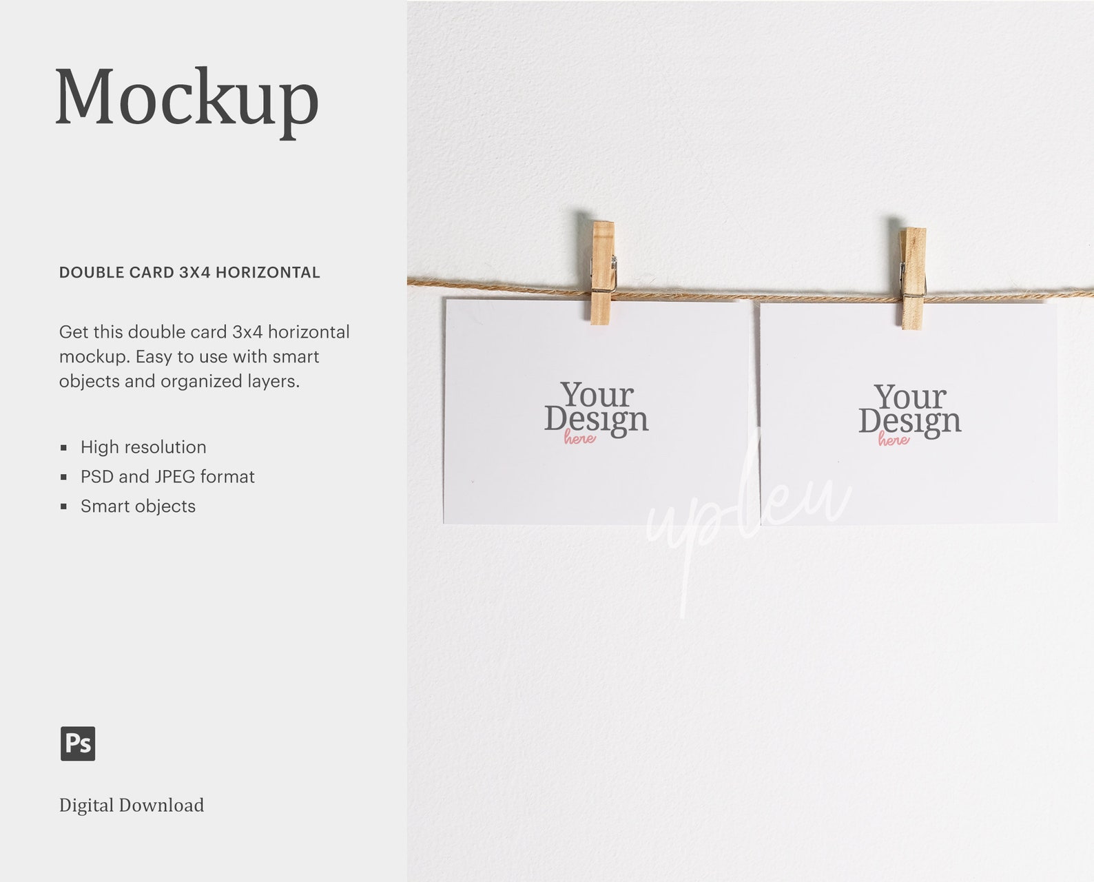 Download 4x3 Card Mockup Thank You Card Mockup Note Card Mockup | Etsy