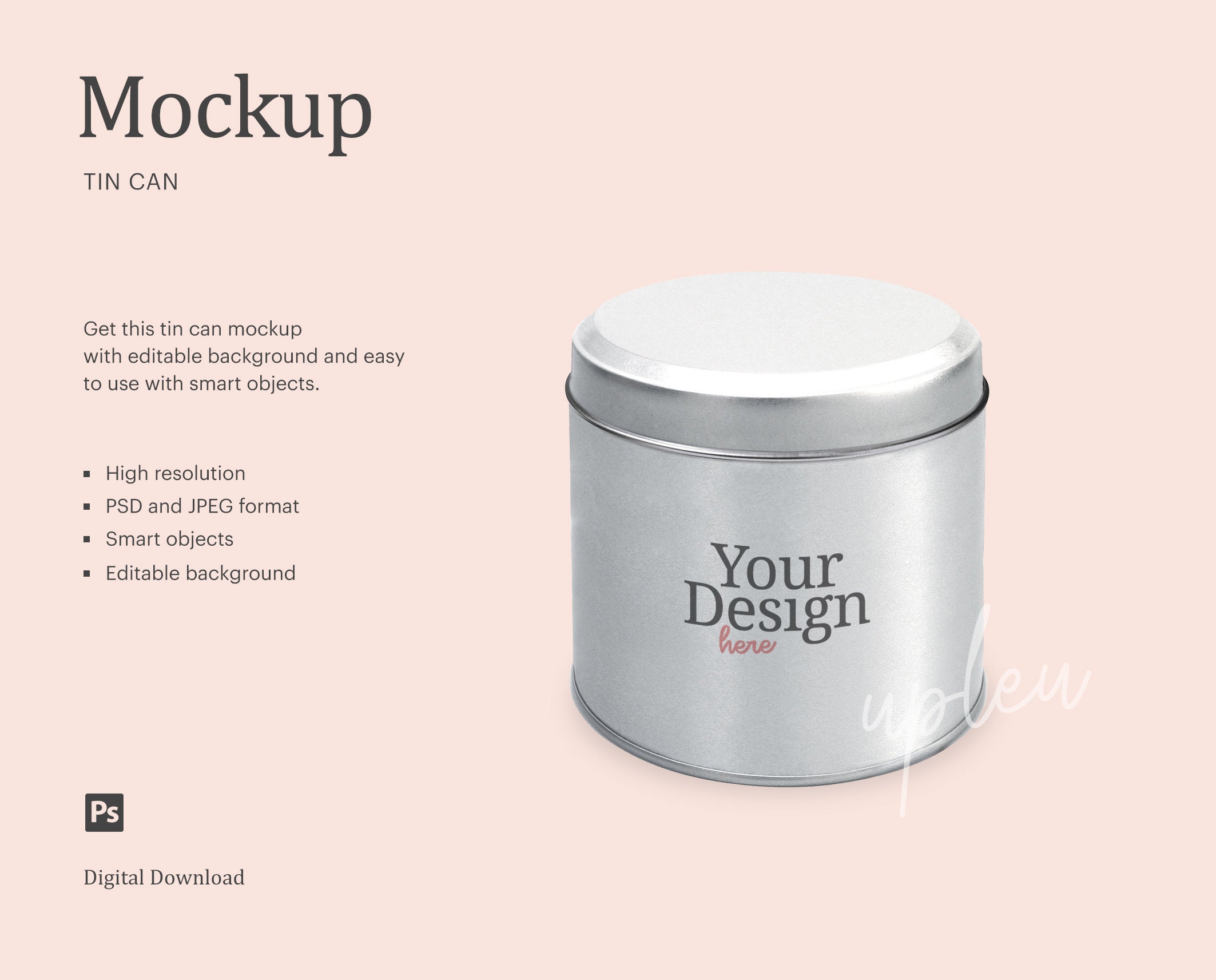 Download Round Metal Tin Mock Up Tin Jar Mock Up Round Tin Packaging Etsy