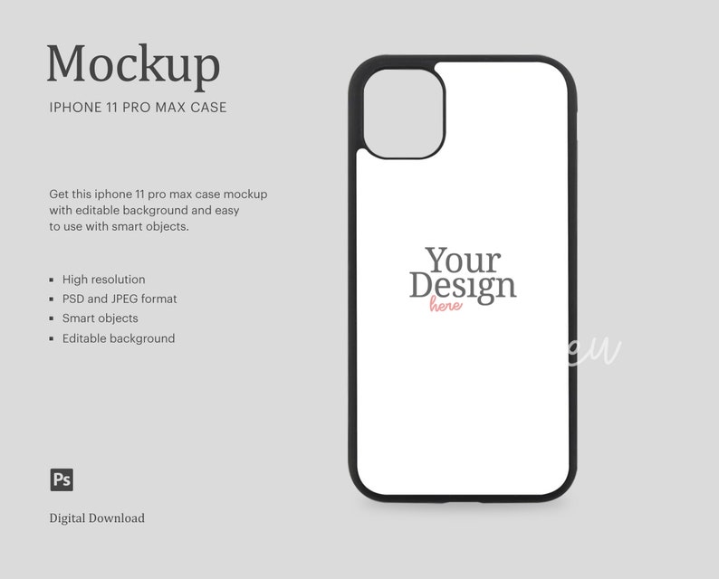 Download IPhone 11 Pro Max Case Mock Up Sublimation iPhone Case ...