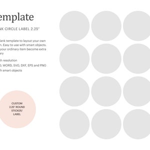 Blank Circle Label 2.25" Template, Round Label Template, Multipurpose Label | Cricut Silhouette | Silhouette Studio | Paper Size Letter