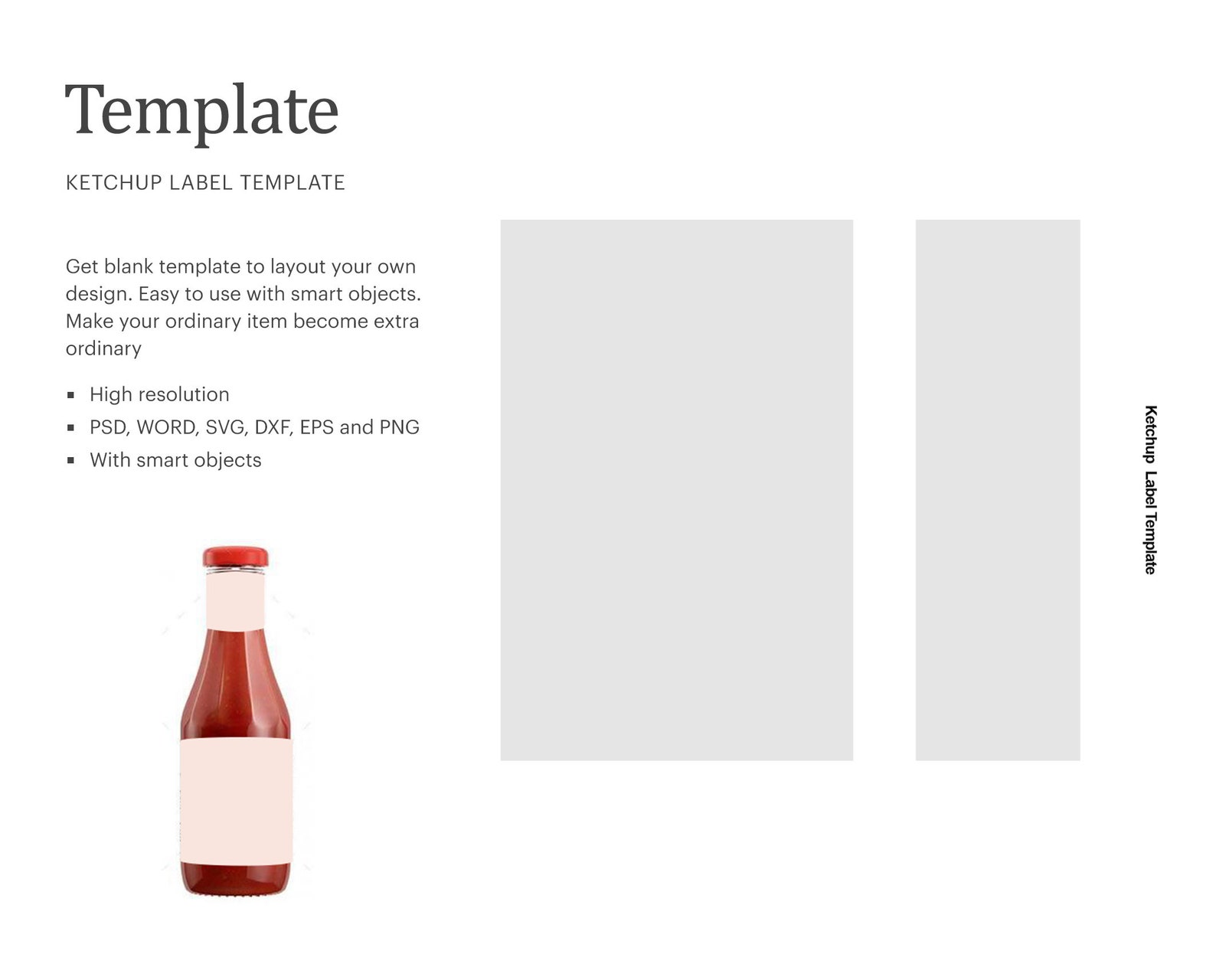 Ketchup Bottle Blank Label Template Bottle Label Template Etsy
