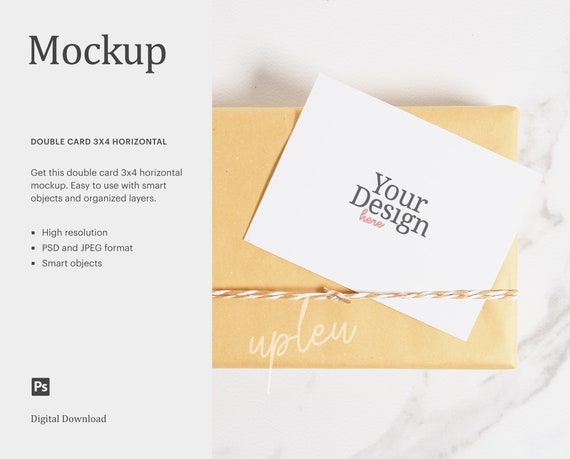 Download 4x3 Card Mockup Gift Card Mockup Greeting Card Mockup Thank Etsy