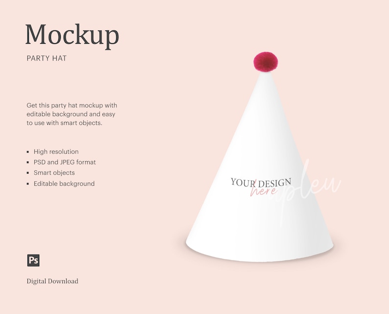 Download Party Hat Mockup Party Favor Party Hat Mockup Cone Party ...