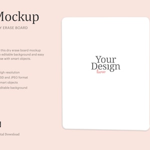 Dry Erase Board Mockup, Whiteboard Mockup, Wipe Board Mockup, Dry Erase Sign Board | Compatible With Affinity Designer, Smart Object