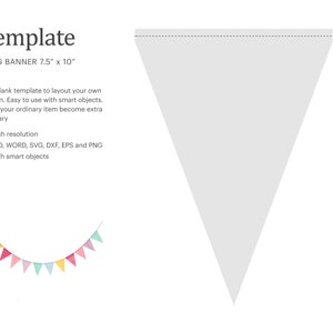 Modèle de bannière de drapeau 7,5 x 10 po, Modèle de banderole, Modèle de fanion, Bannière de fête | Silhouette Cricut | Studio Silhouette | Format papier Lettre