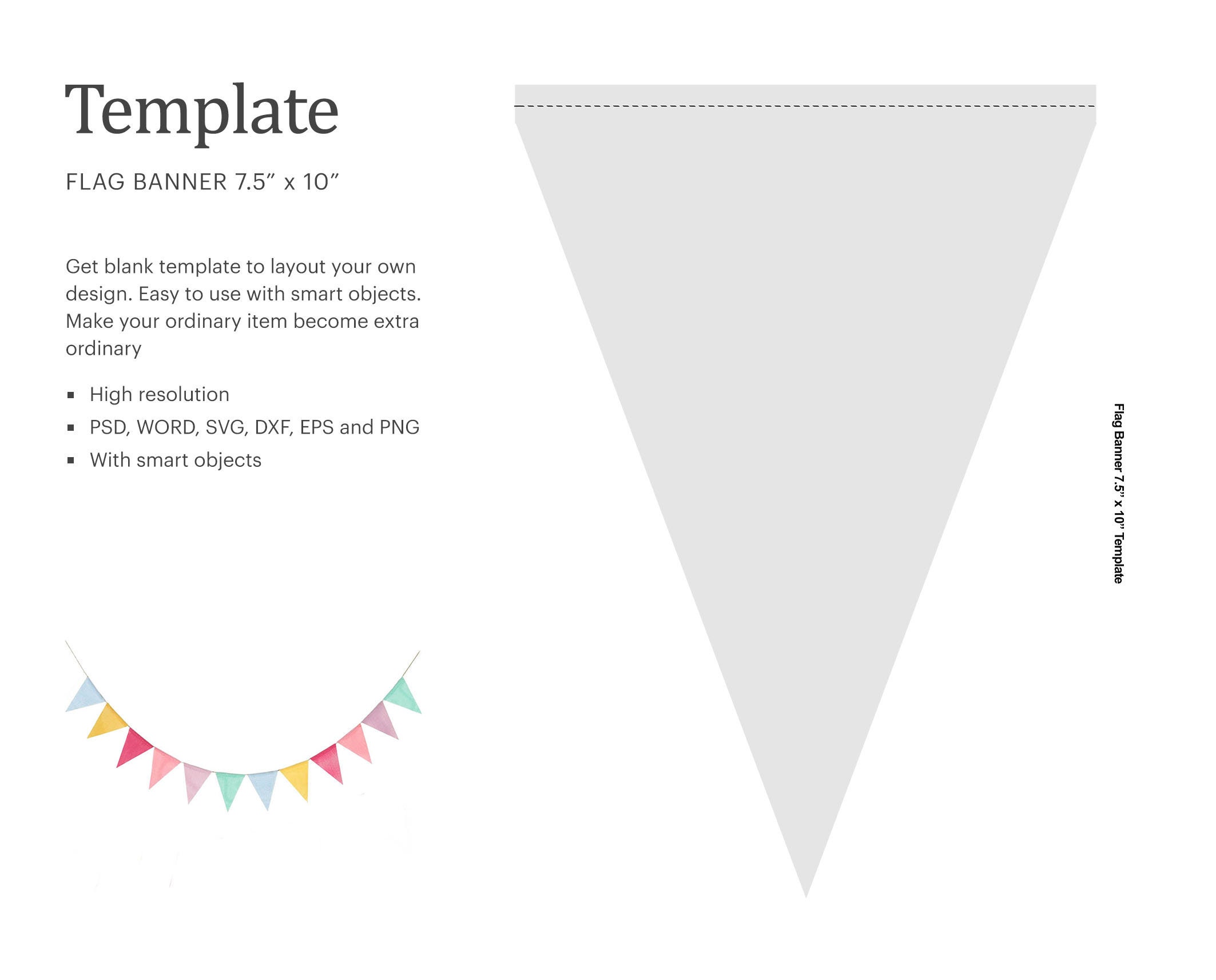 7.5x10 Flag Banner Template Bunting Template Etsy 7.5x10 Flag Banner Template Bunting Template Etsy