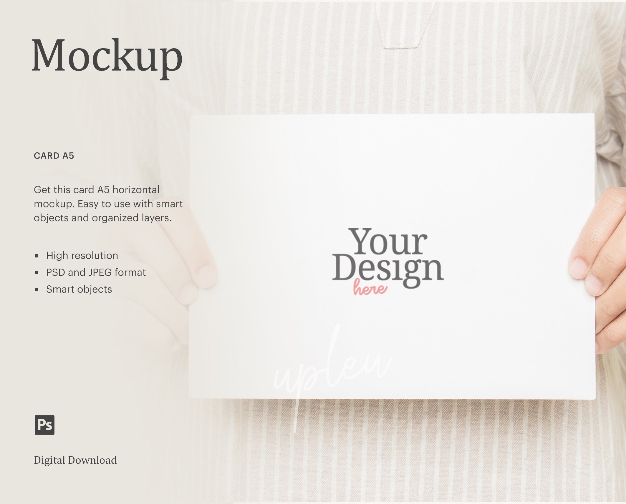 Download A5 Card Mockup Model Handling Landscape A5 Card Mockup ...
