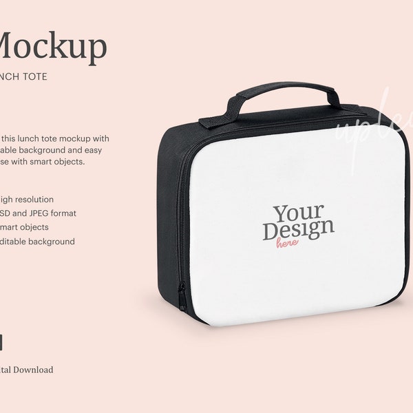 Lunch Tote Mockup, Sublimations Lunch Tote Mockup, Lunchbox Mockup, Lunch Bag Mockup | Kompatibel mit Affinity Designer - Smartobjekt