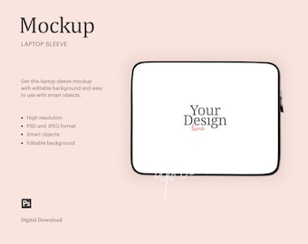 Laptop Sleve Mock Up, Sublimation Laptop Case Mock Up, Laptop Case Mock Up, Laptop Sleeve Case Mock Up | Editable Background | Smart Object