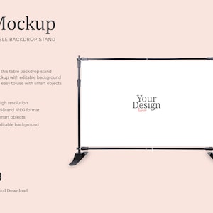 Party Decoration Table Backdrop Stand Mockup, Party Favors Mockup, Buffet Backdrop Mockup | Compatible With Affinity Designer - Smart Object